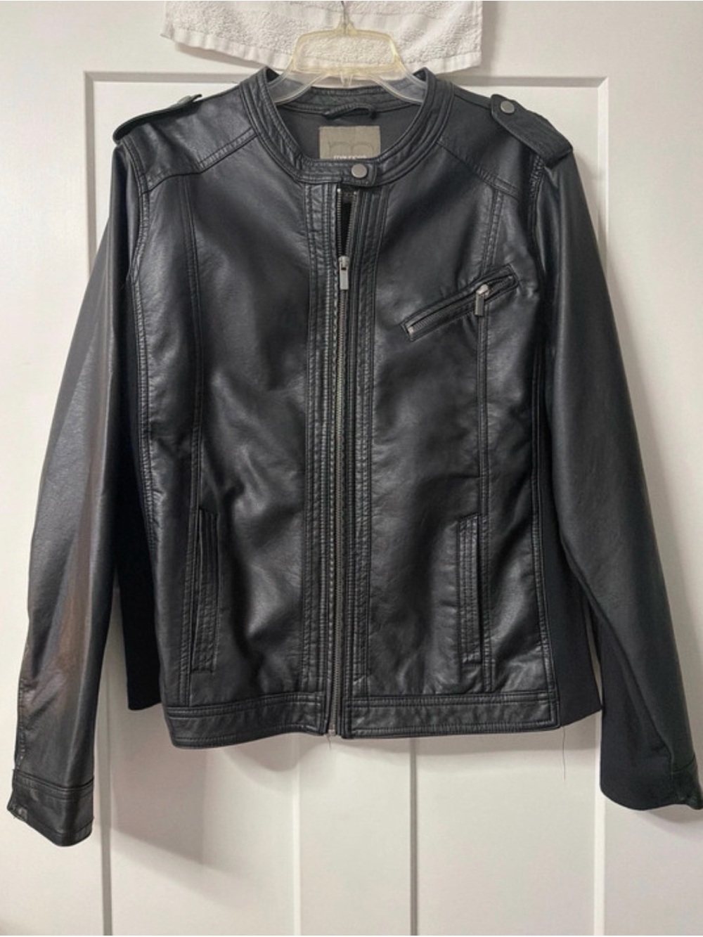 Maurices Black Faux Leather Zip-Up Women's Jacket